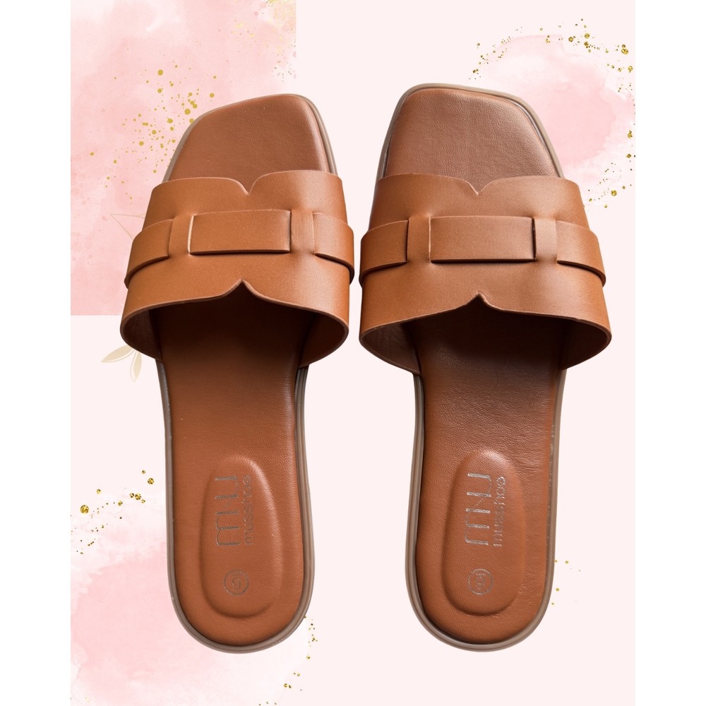 *Brand new!* Musshoe Womens Brown Slide Flats - Size 6‎